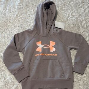 Under Armour Kids Hoodie - Taupe and Neon Orange